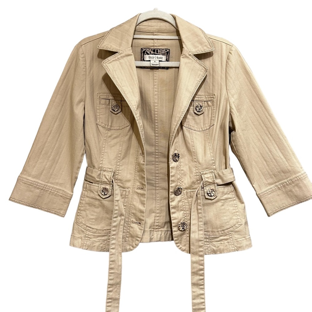 White House Black Market button up light khaki jacket